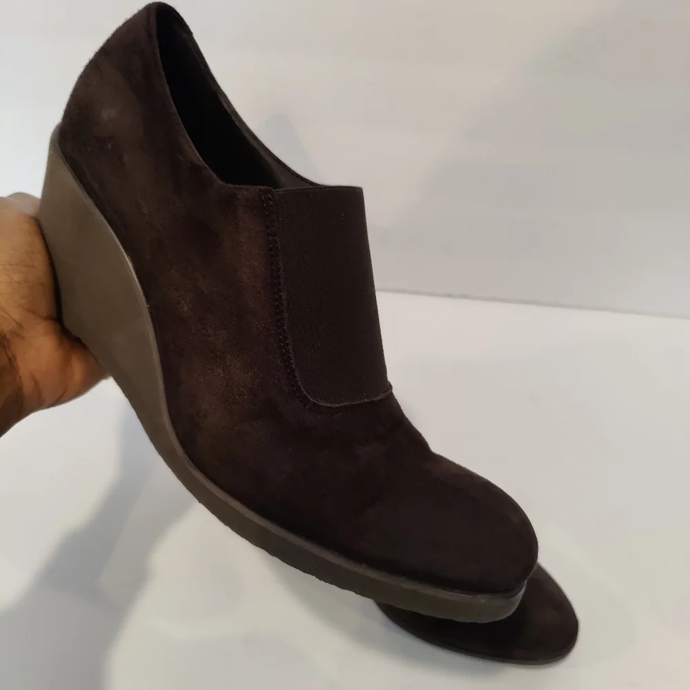 Andre Assous Suede Slip-on Wedge Shoes